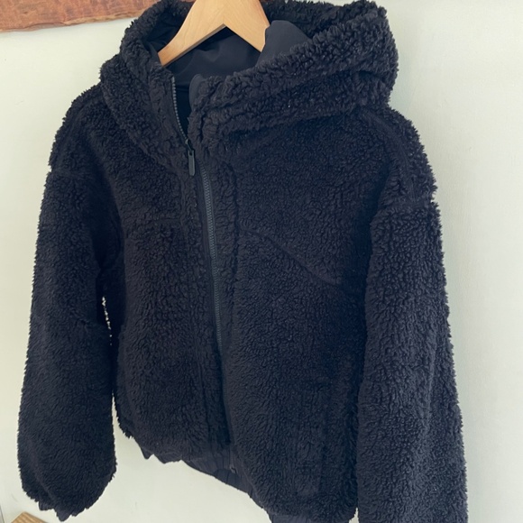 Lululemon | Black Reversible Fleece Hoodie Jacket Coat Size 6 - Picture 11 of 15